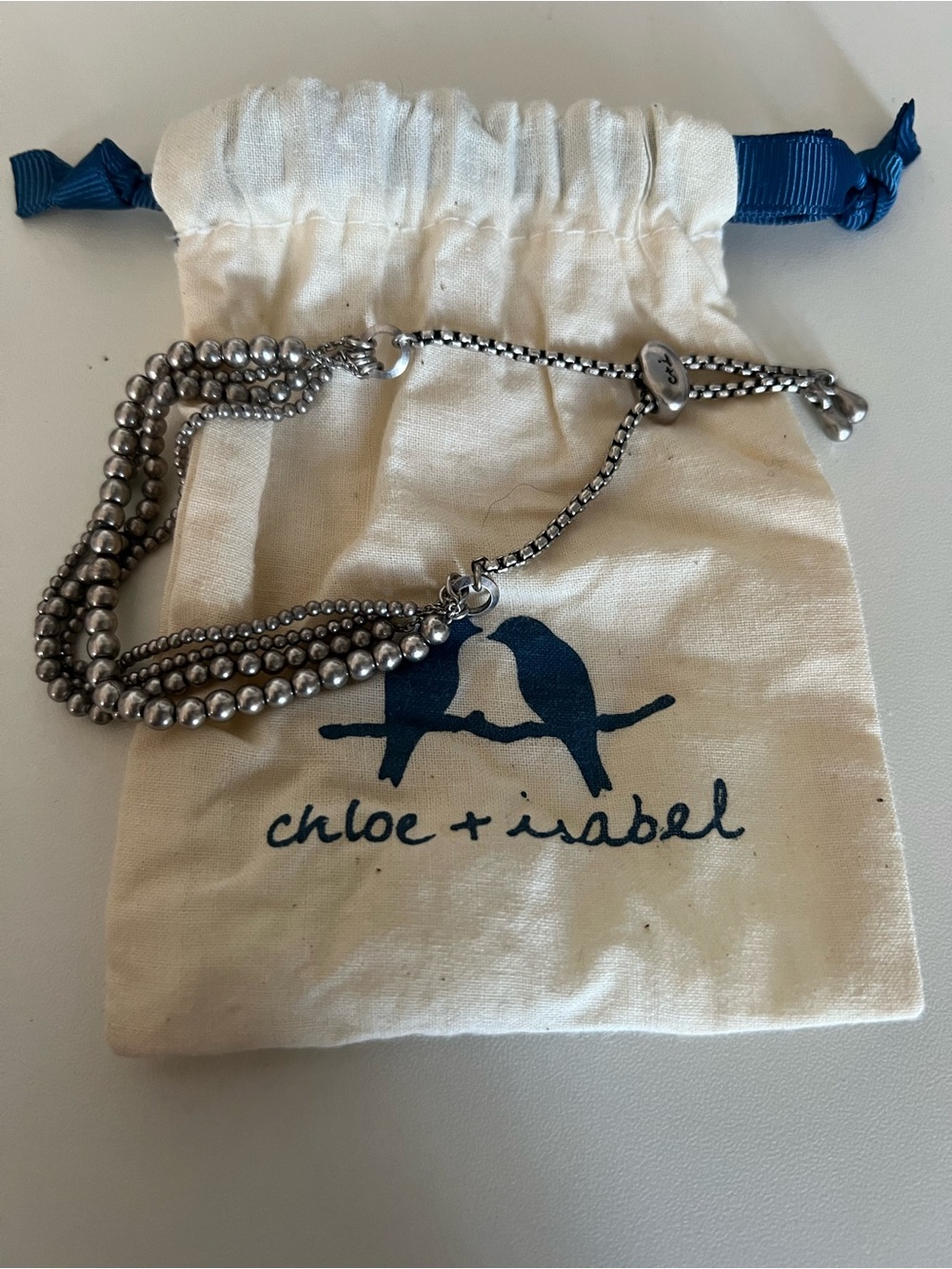 Chloe + Isabel Taxco Silver Layered Beaded Slider Bracelet